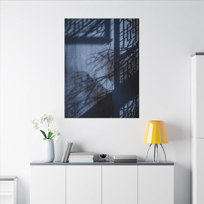 Shadow Play Moody Minimal Canvas Art | Moody Dark Japandi Art