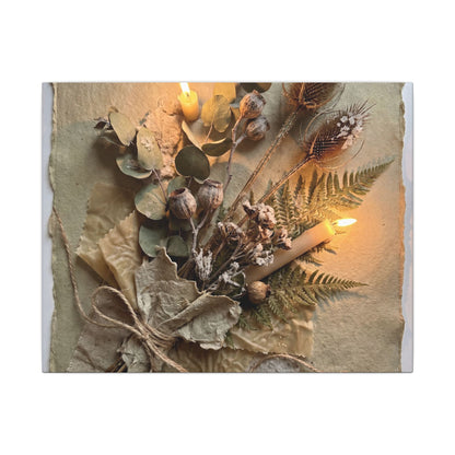 Dried Flowers Texture Canvas Art | Warm Japandi Art