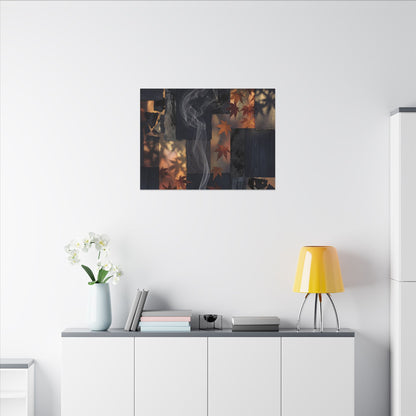 Autumn Incense Smoke Dark Texture Canvas Art | Sophisticated Decor