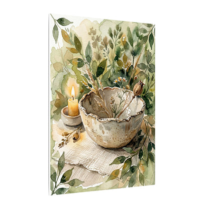 Ceramic Bowl Summer Canvas Art | Japandi Elegant Design