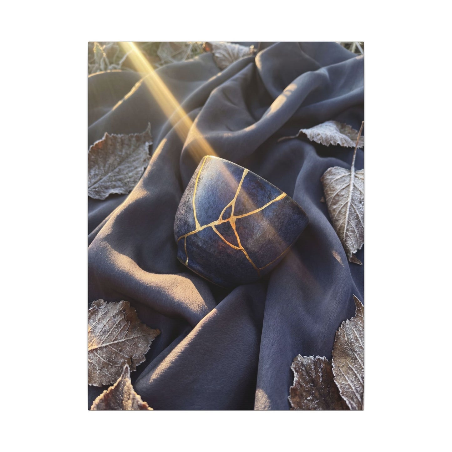 Winter Silk Drape Gold Repair Canvas Art | Artful Decor