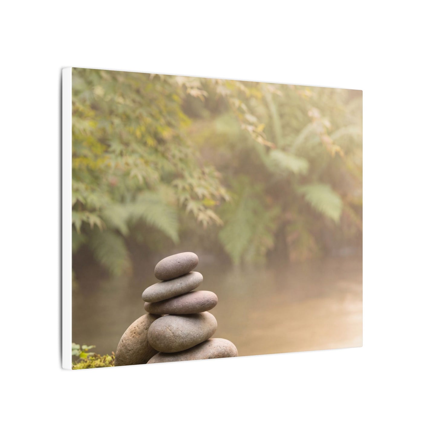 Cozy River Stones Canvas Art - Japanese Pattern Japandi