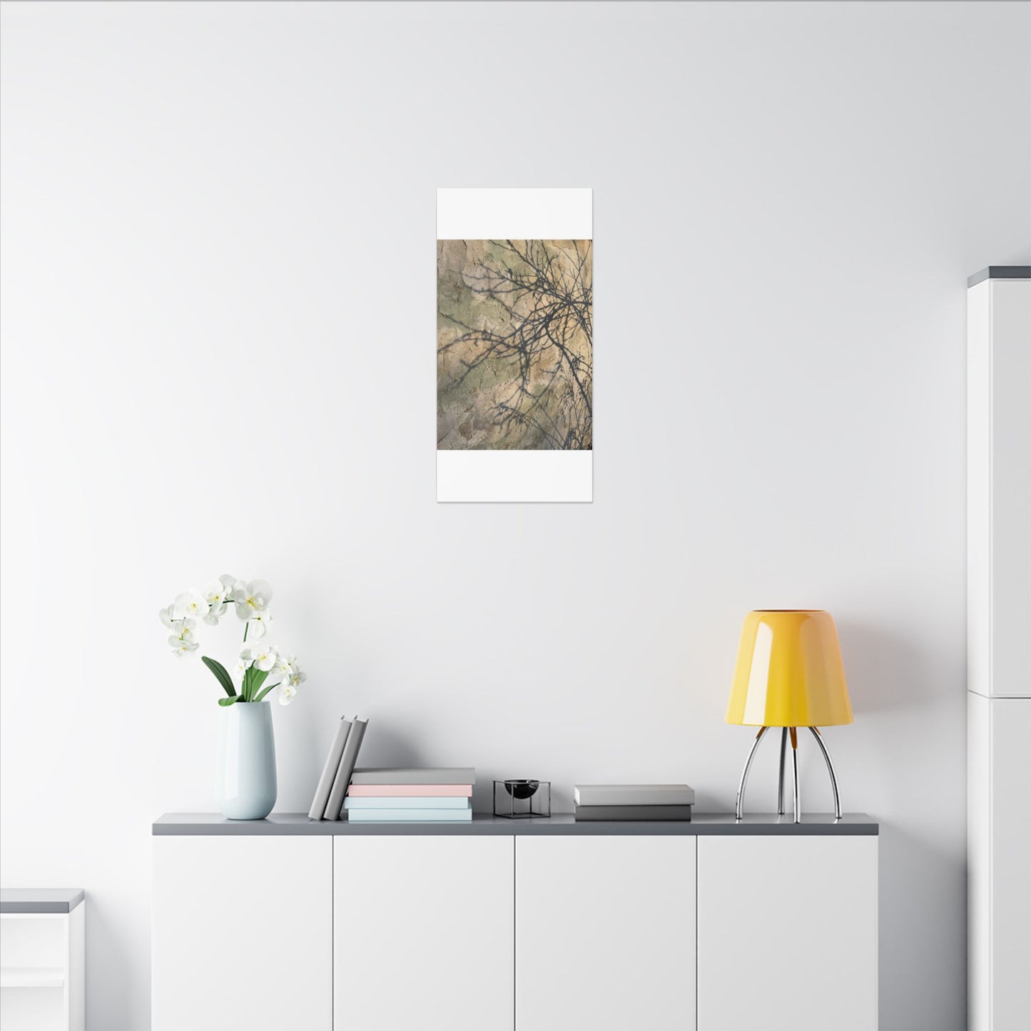Japandi Shadow Play in Golden Hour | Texture Canvas Art