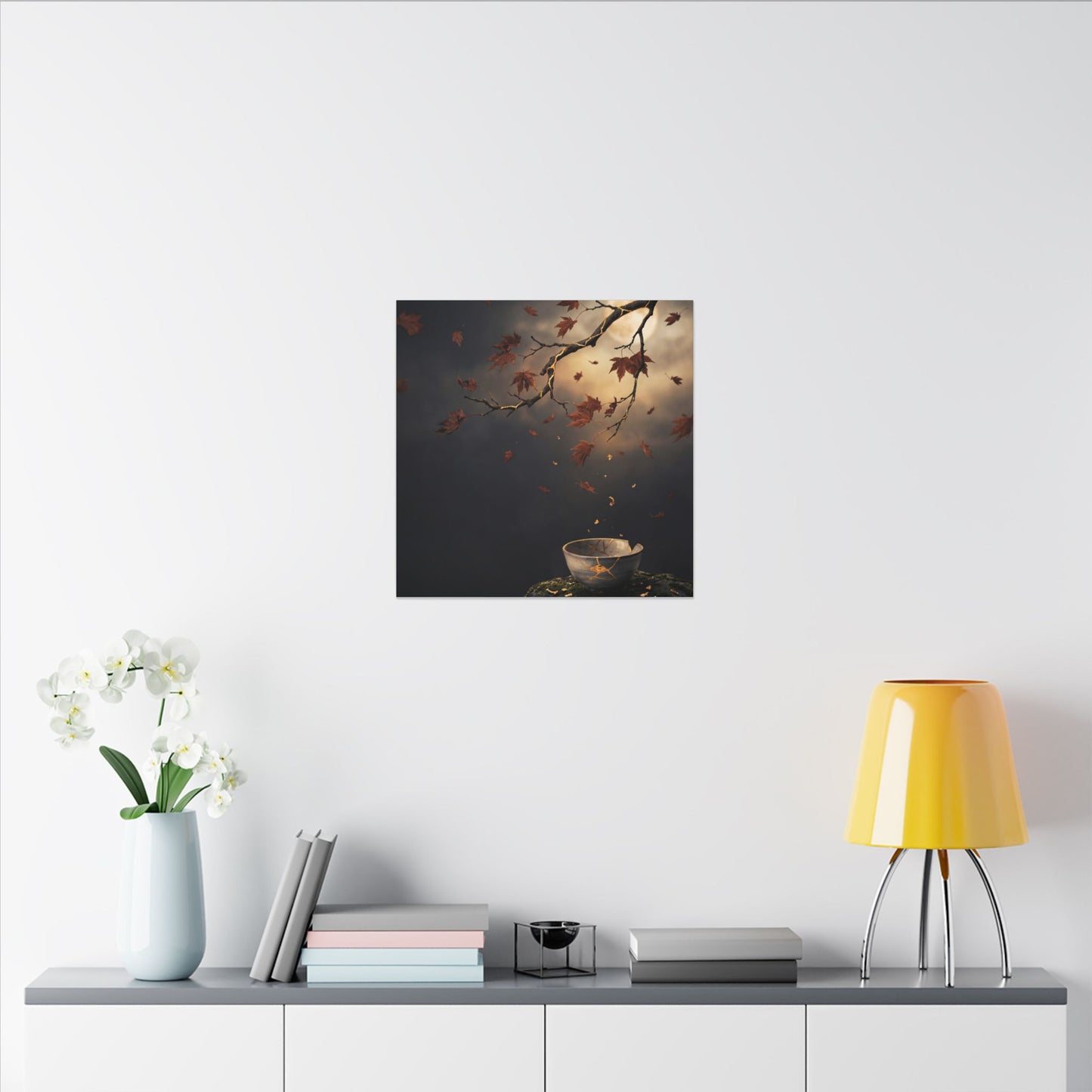 Moonlit Garden Gold Repair Canvas Art | Beautiful Kintsugi Art