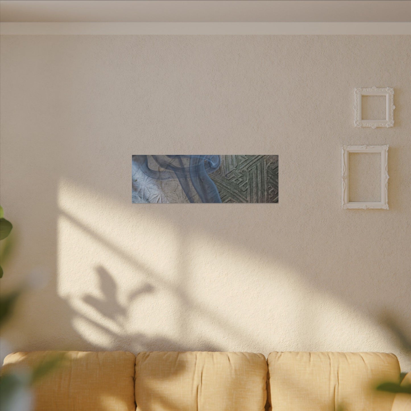 Spring Incense Smoke Japanese Pattern Canvas Art | Neutral Decor