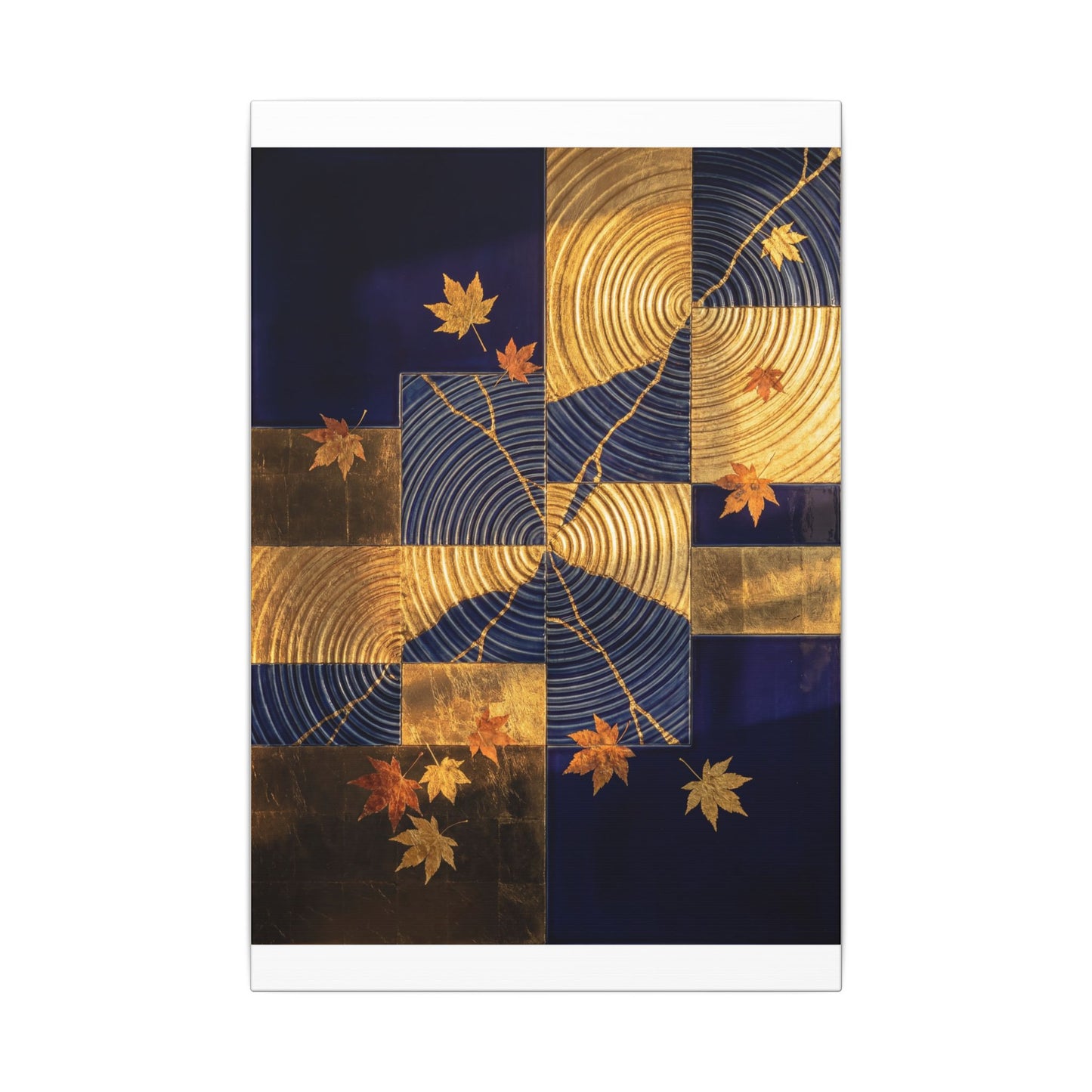 Autumn Water Ripple Crackle Gold Canvas Art | Artful Decor