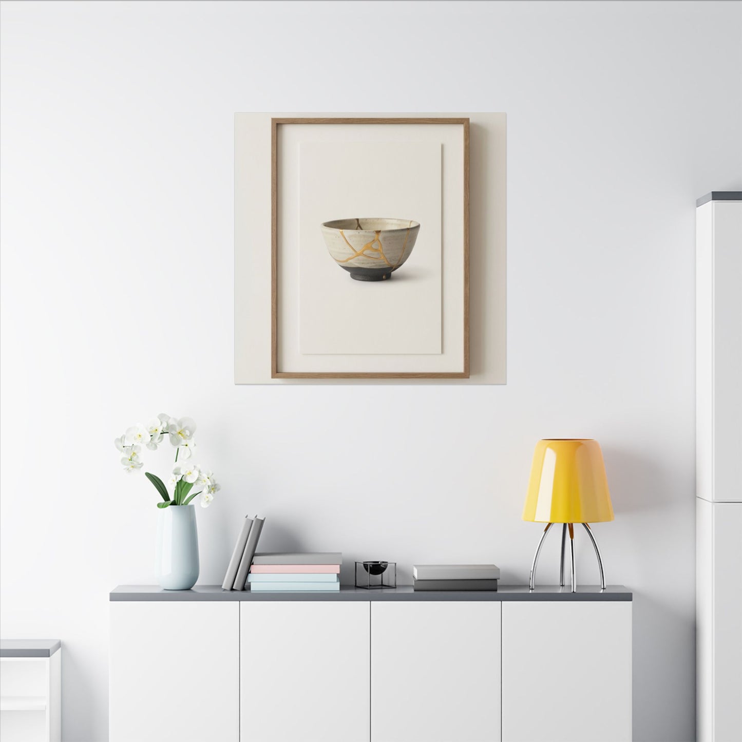 Kintsugi Charcoal Canvas Art