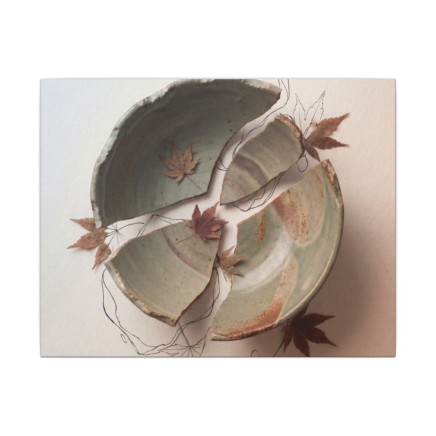 Dawn Ceramic Bowl Canvas Art - Japandi Fukinsei Art Print