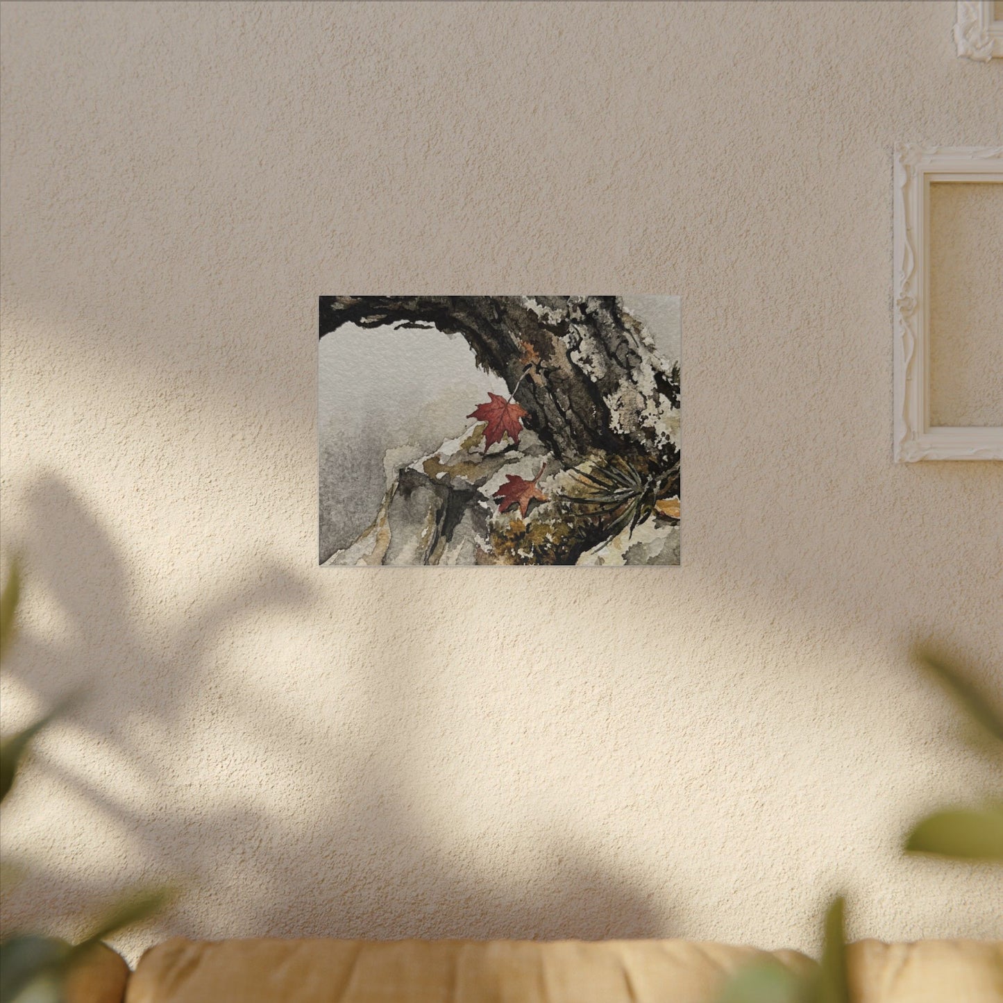 Pine Tree Autumn Canvas Art | Japandi Earthy Design