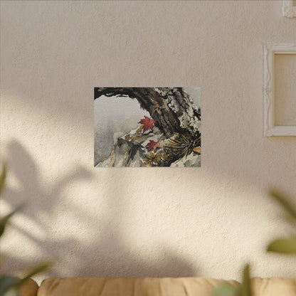 Pine Tree Autumn Canvas Art | Japandi Earthy Design