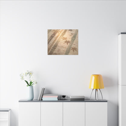 Autumn Bamboo Grove Japanese Pattern Canvas Art | Neutral Decor