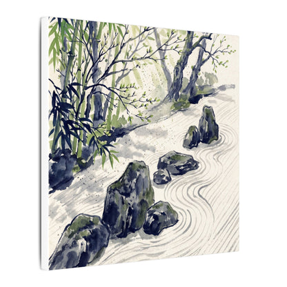 Dappled Rock Garden Canvas Art - Zen Mono No Aware