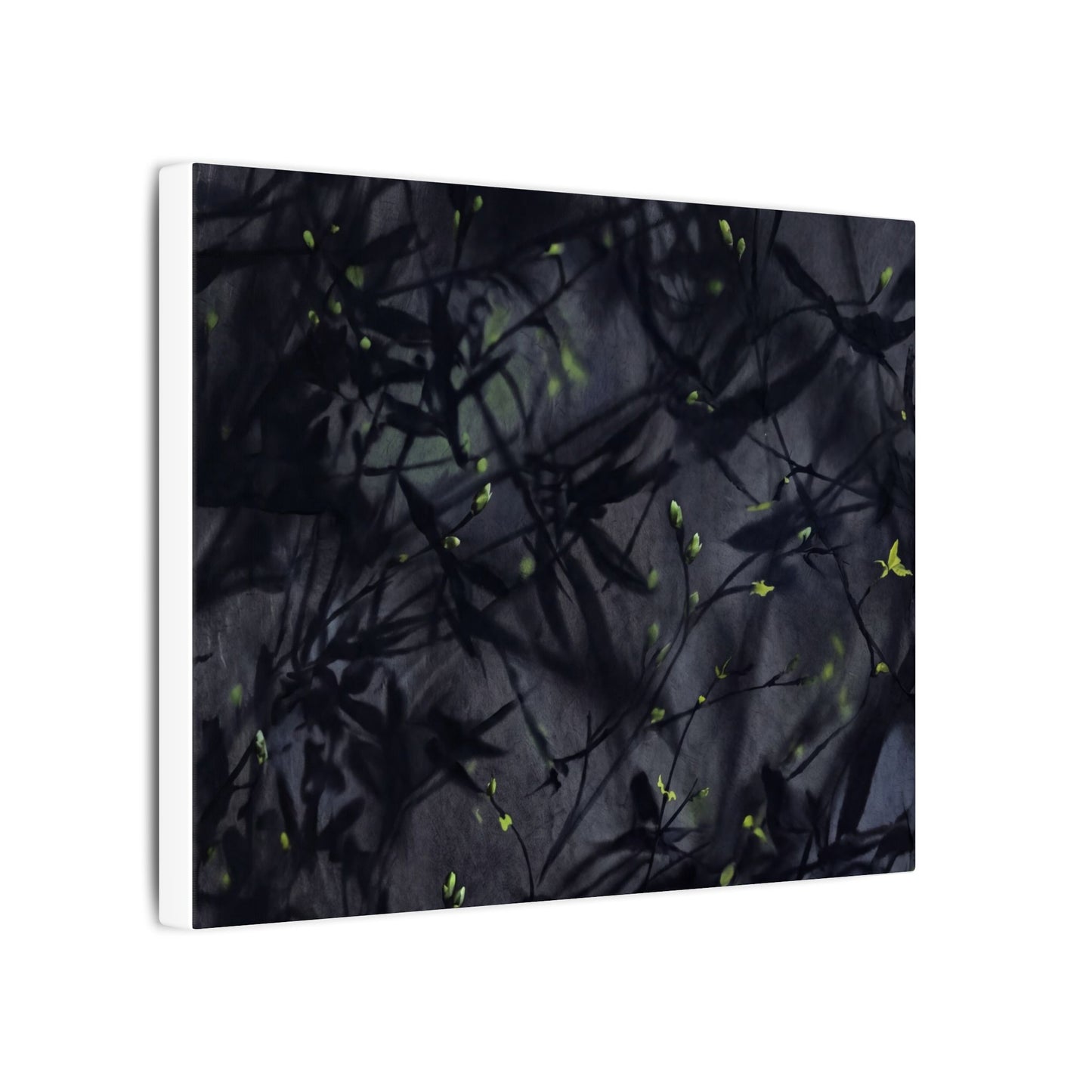Shadow Play Spring Canvas Art | Dark Japandi Atmospheric Design