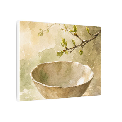 Warm Ceramic Bowl Canvas Art - Watercolor Japandi