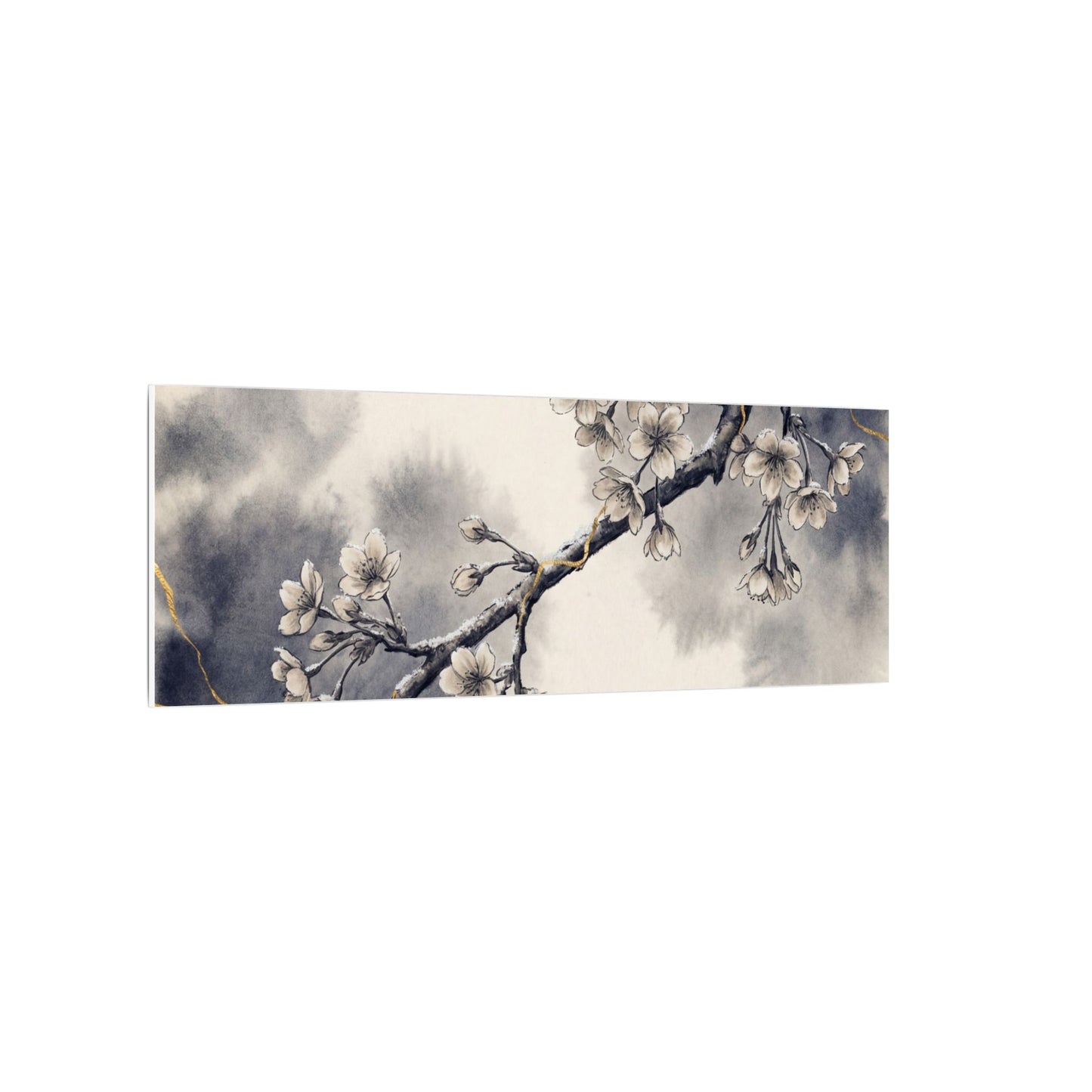 Ma Cherry Blossom Canvas Art - Kintsugi Gold Vein