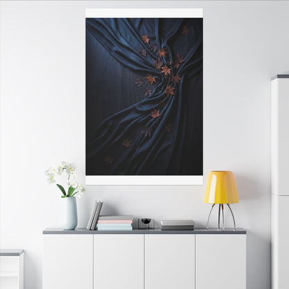 Silk Drape Autumn Canvas Art | Dark Japandi Sophisticated Design