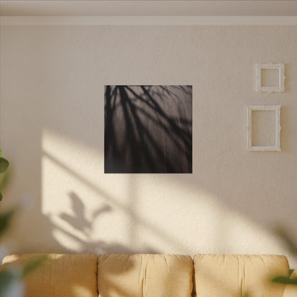 Dark Japandi Shadow Play in Dawn | Moody Minimal Canvas Art