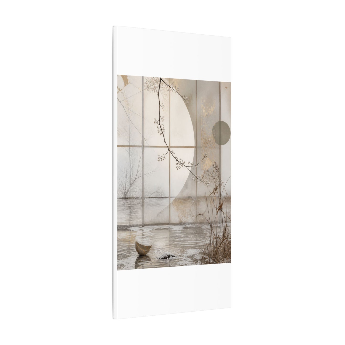 Winter Shoji Screen Japanese Pattern Canvas Art | Elegant Decor