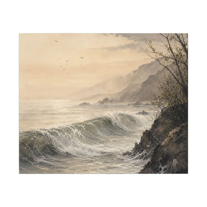 Ocean Wave Spring Canvas Art | Japandi Elegant Design