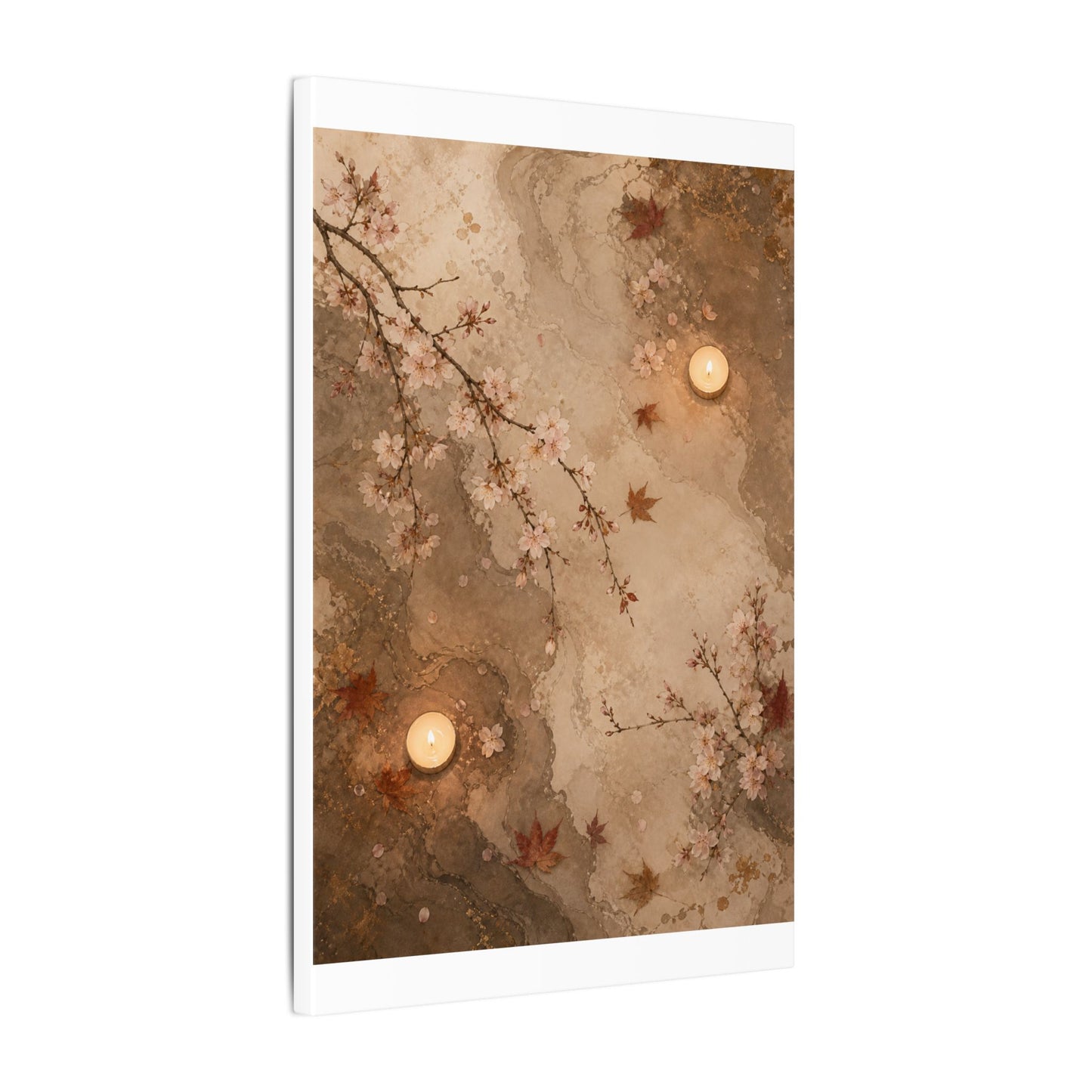 Cherry Blossom Canvas Art | Autumn Japandi Japanese Pattern Art
