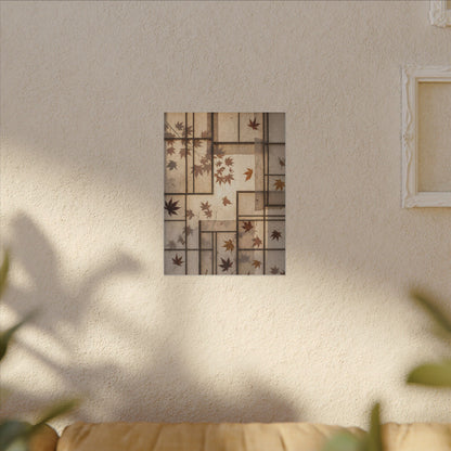 Shoji Screen Japanese Pattern Canvas Art | Neutral Japandi Art