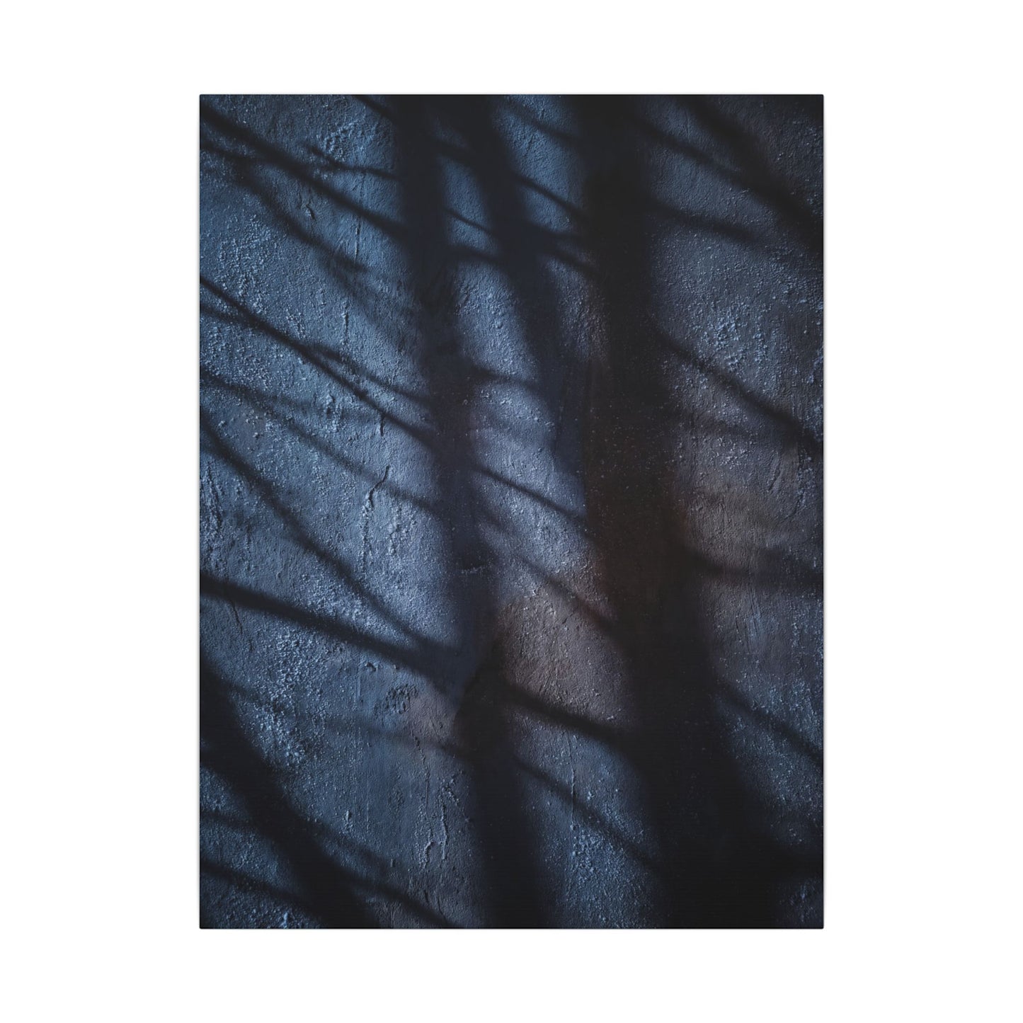 Dark Japandi Shadow Play in Moonlight | Moody Minimal Canvas Art