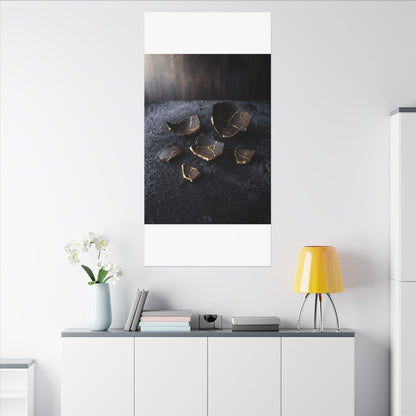 Winter Broken Pottery Shadow Zen Canvas Art | Bold Decor