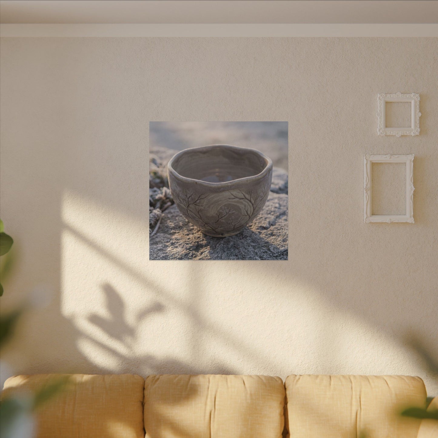 Seijaku Ceramic Bowl Canvas Art - Japandi Japanese Pattern