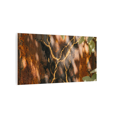Kanso Rust Patina Canvas Art - Kintsugi Gold Vein