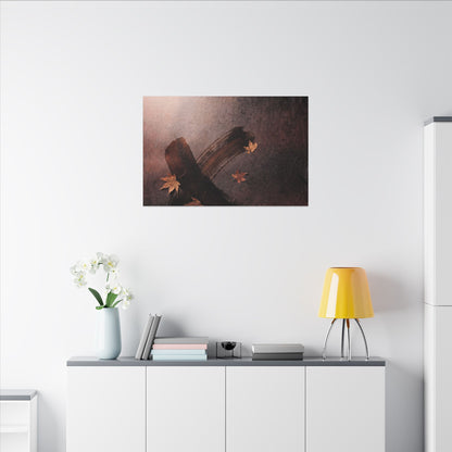 Moody Ink Brushstroke Canvas Art - Moody Minimal Dark Japandi