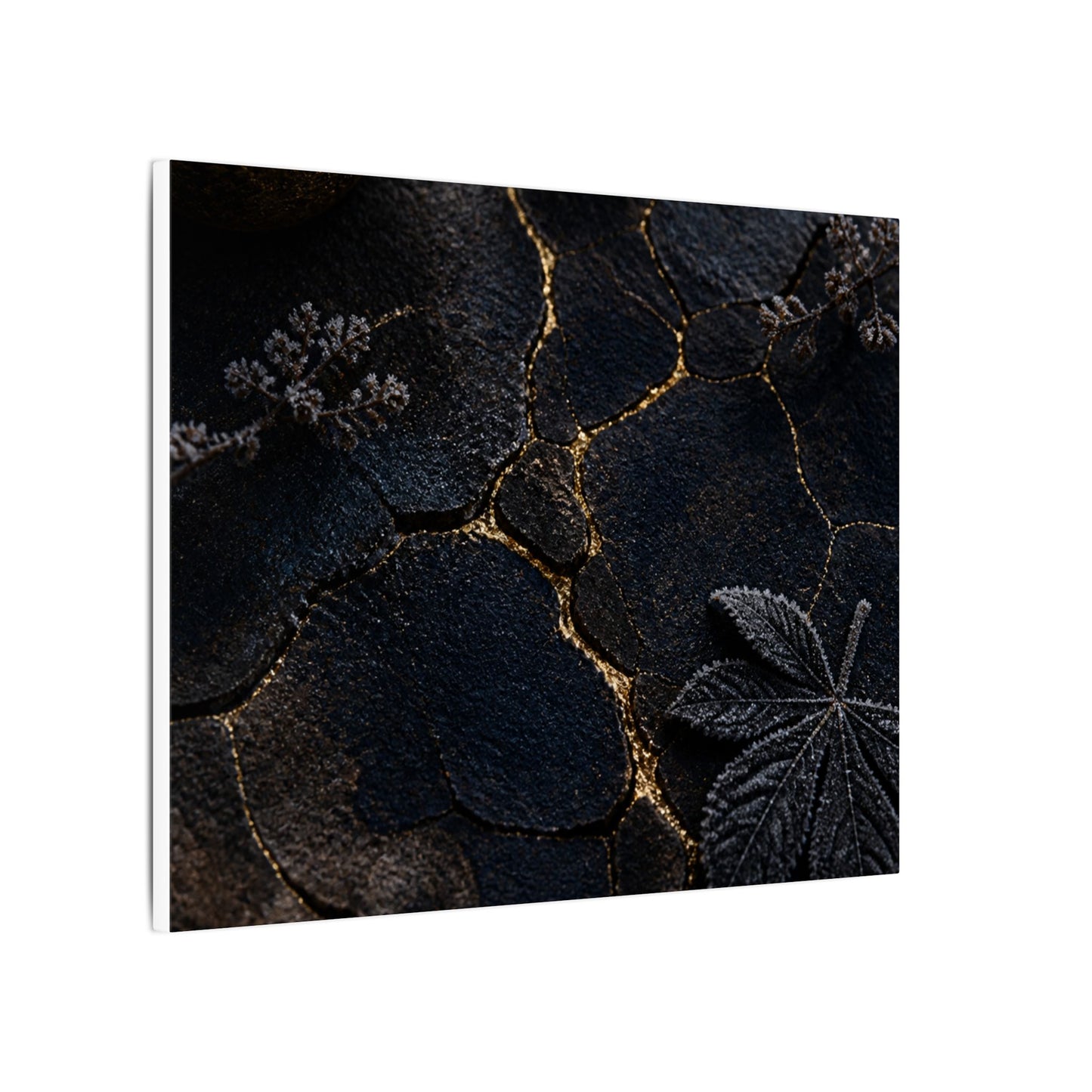 Candlelight Cracked Earth Canvas Art - Dark Japandi Ma