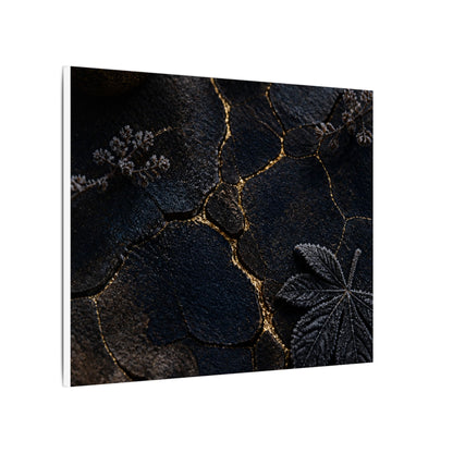 Candlelight Cracked Earth Canvas Art - Dark Japandi Ma
