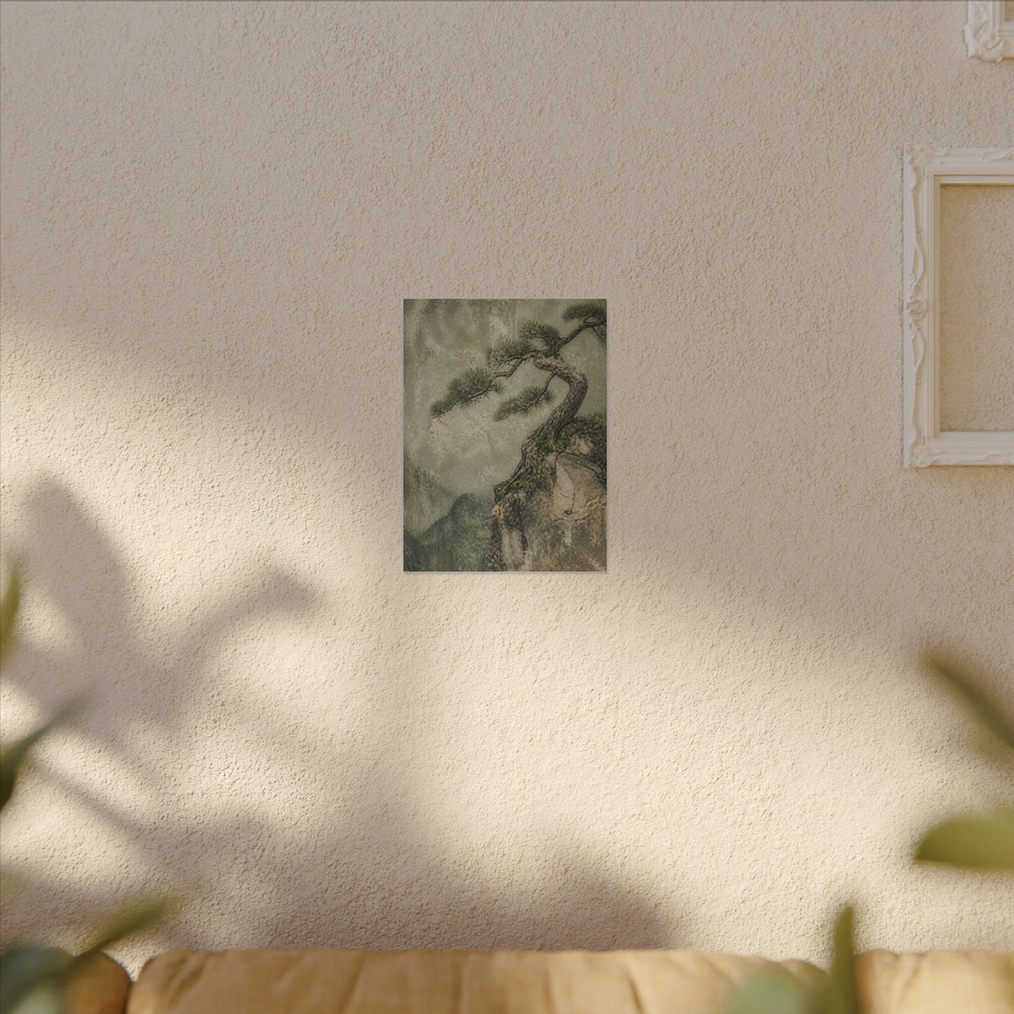 Fukinsei Pine Tree Canvas Art - Japandi Texture