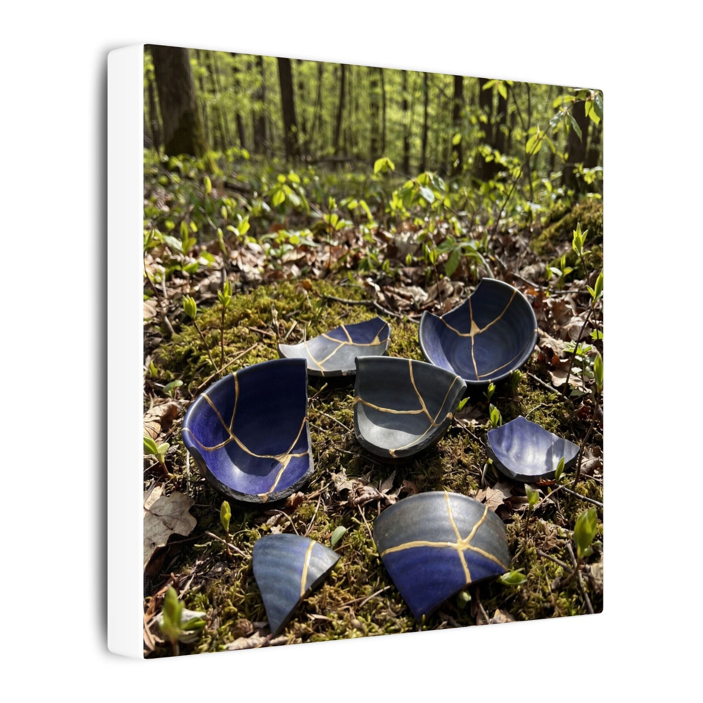 Philosophical Broken Pottery Canvas Art - Broken Beauty Kintsugi