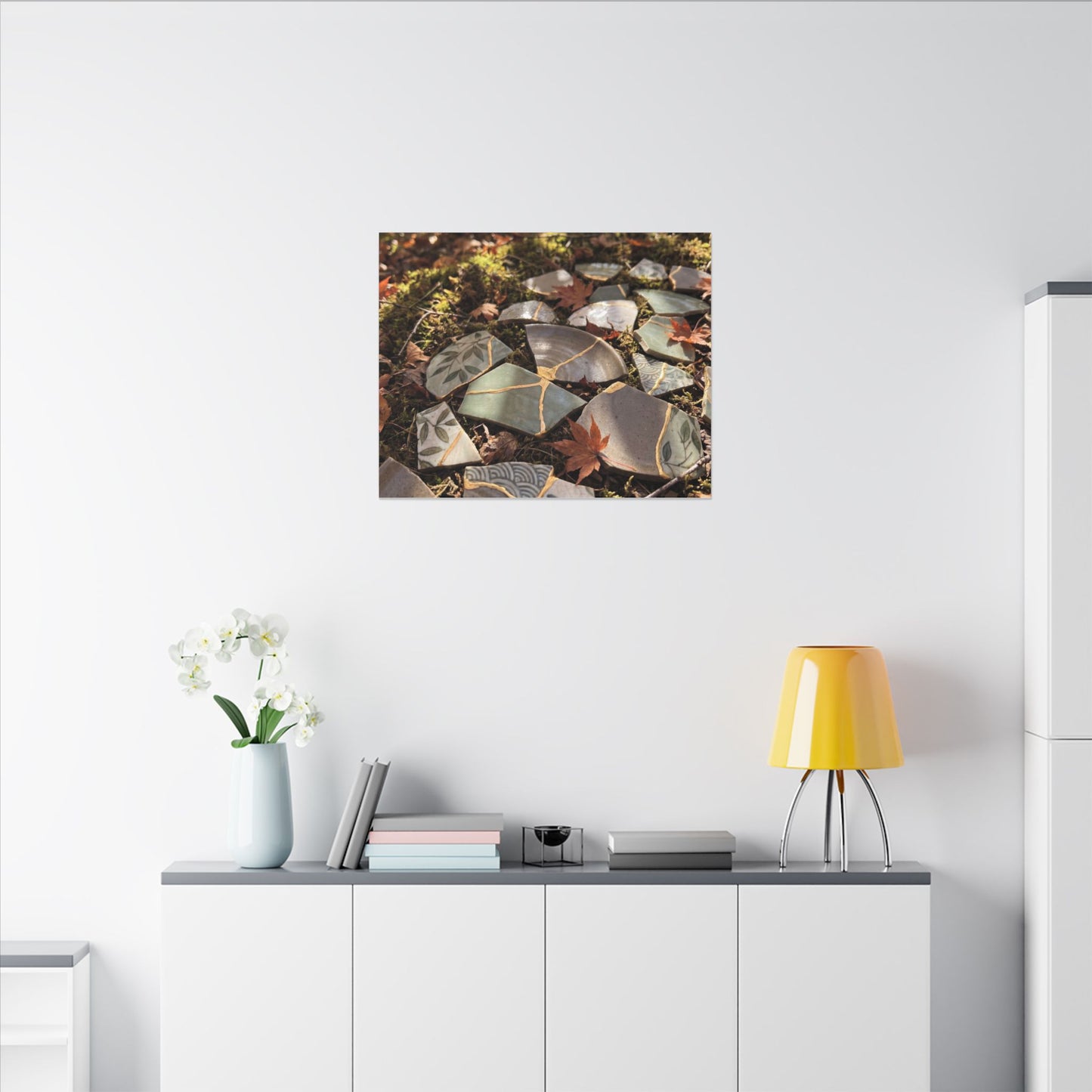 Broken Pottery Japanese Pattern Canvas Art | Elegant Japandi Art