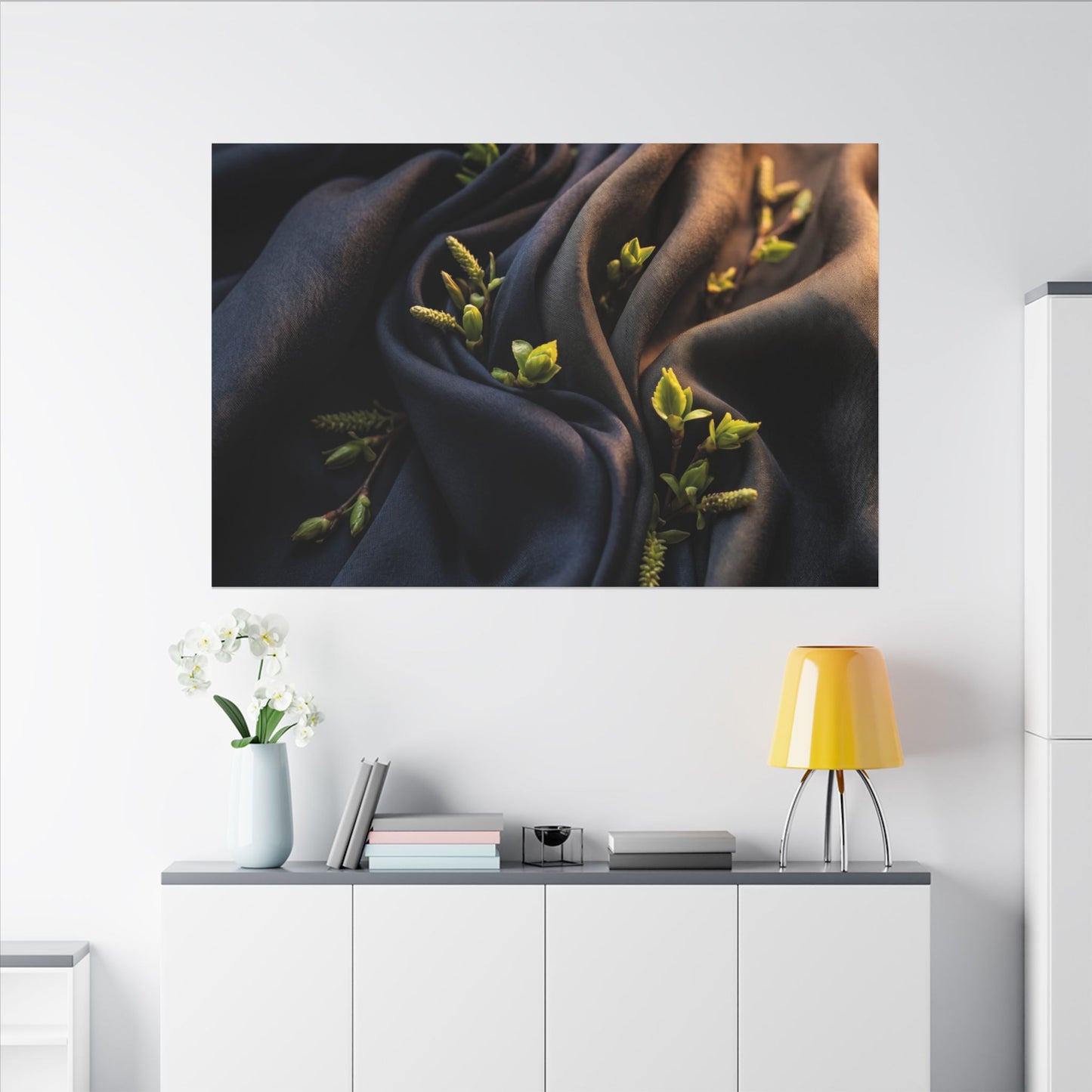 Spring Silk Drape Moody Minimal Canvas Art | Luxurious Decor