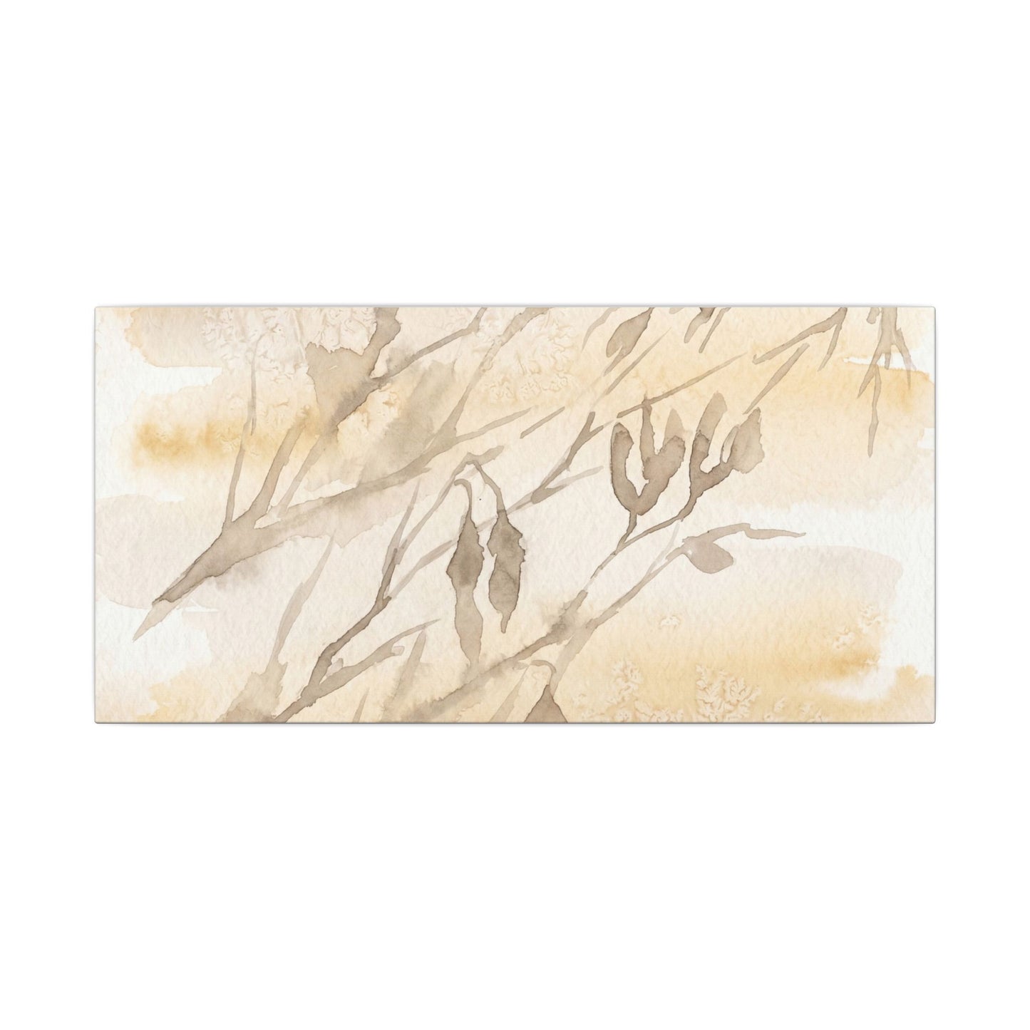 Shadow Play Winter Canvas Art | Japandi Warm Design