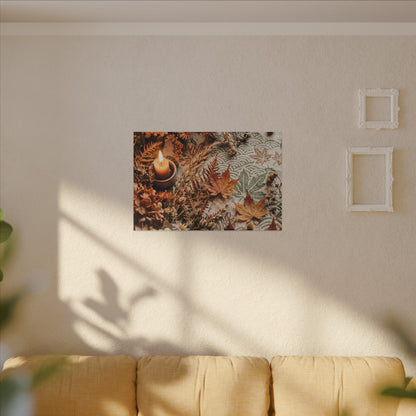 Candlelight Dried Flowers Canvas Art - Japandi Seijaku