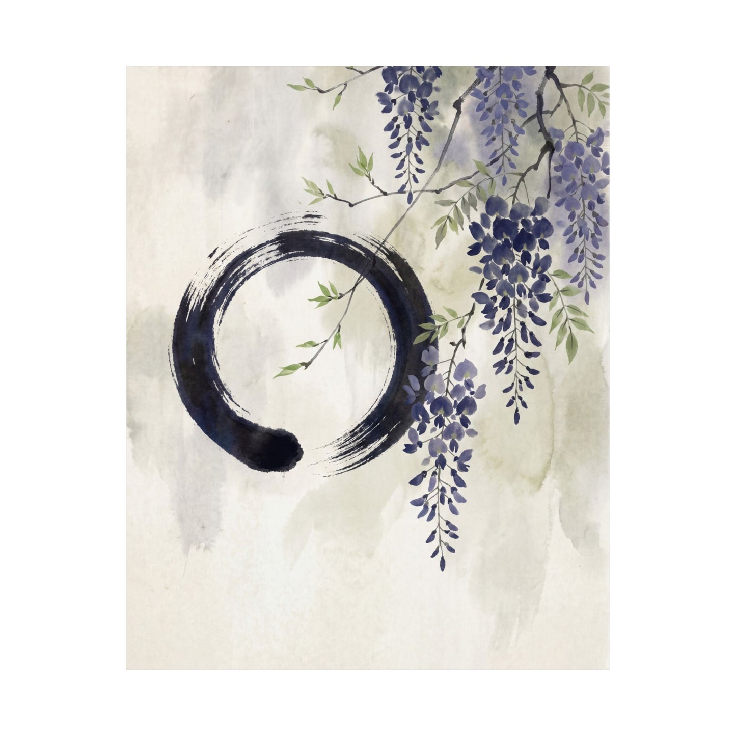 Overcast Wisteria Wall Art Print - Zen Shibui