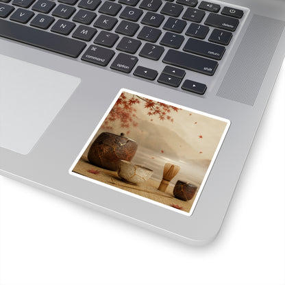Philosophical Tea Ceremony Sticker - Gold Vein Kintsugi
