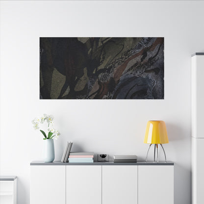 Shadow Play Winter Canvas Art | Dark Japandi Luxurious Design