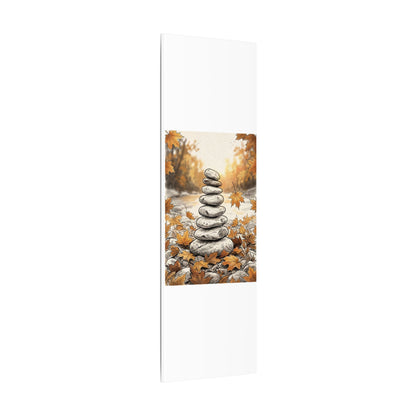 Earthy River Stones Canvas Art - Minimal Line Japandi