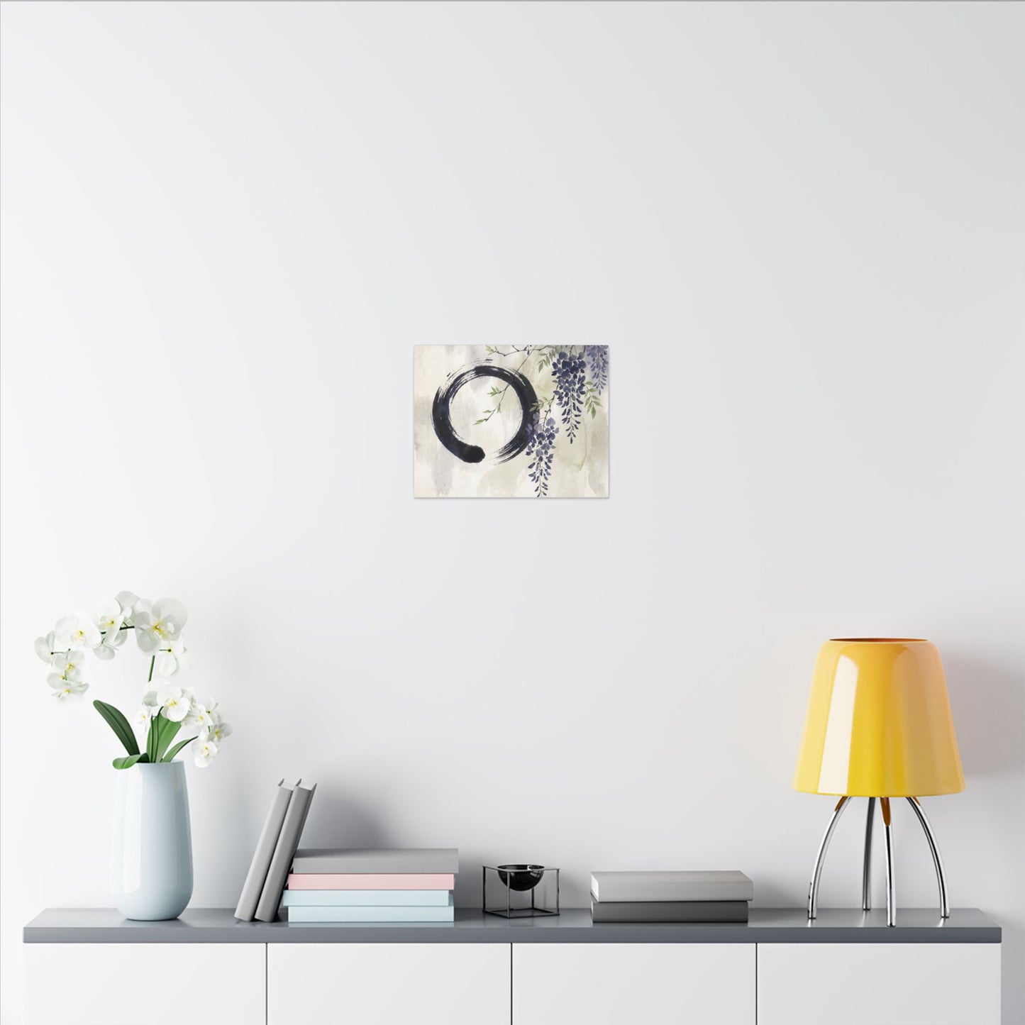 Wisteria Enso Canvas Art | Serene Zen Art