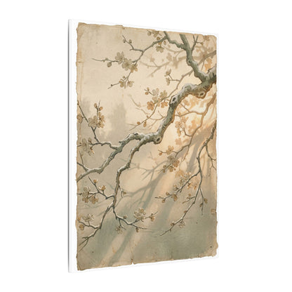 Cherry Blossom Canvas Art | Winter Japandi Japanese Pattern Art