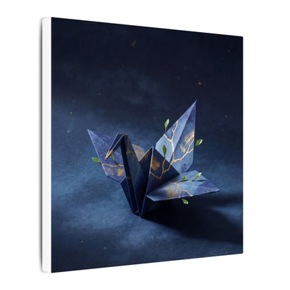 Kintsugi Paper Fold in Moonlight | Crackle Gold Canvas Art
