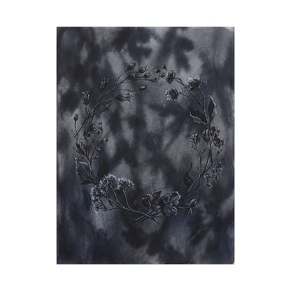 Dried Flowers Canvas Art | Winter Dark Japandi Shadow Zen Art