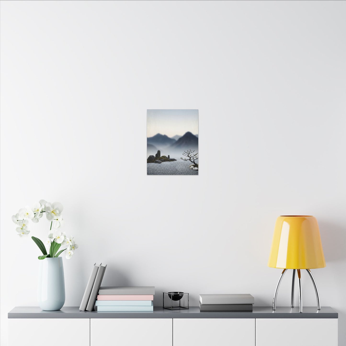 Mountain Mist Karesansui Canvas Art | Contemplative Zen Art