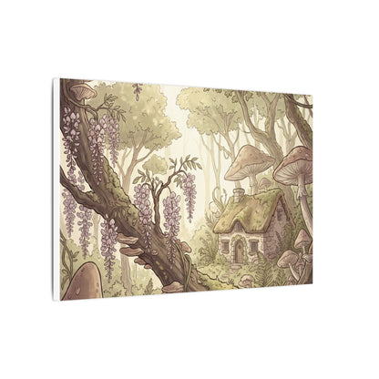 Summer Wisteria Mushroom Illustration Canvas Art | Enchanting Decor