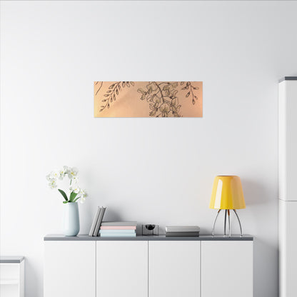Japandi Wisteria in Candlelight | Minimal Line Canvas Art