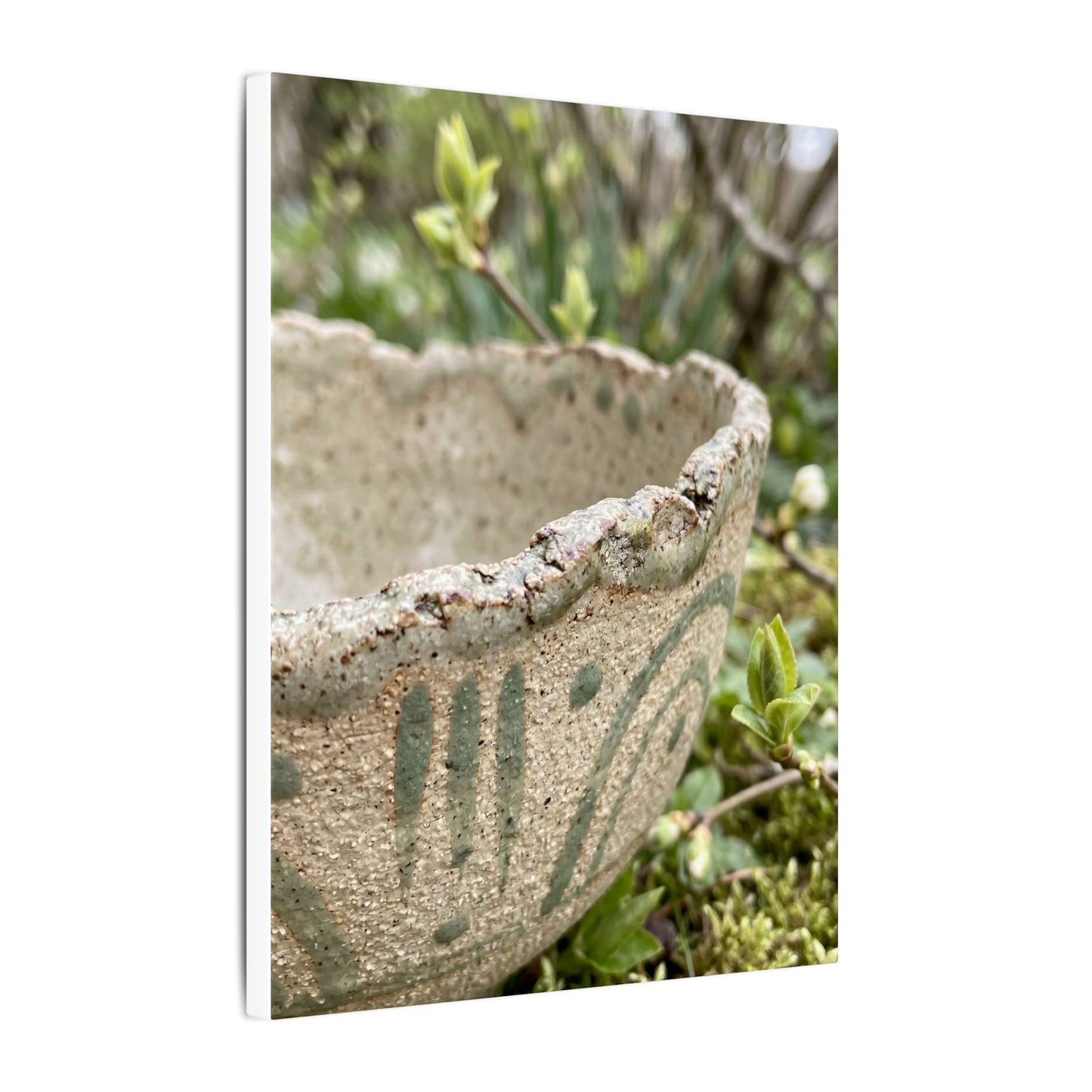 Elegant Ceramic Bowl Canvas Art - Japanese Pattern Japandi